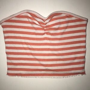 Peach/White Tube Top from Pacsun